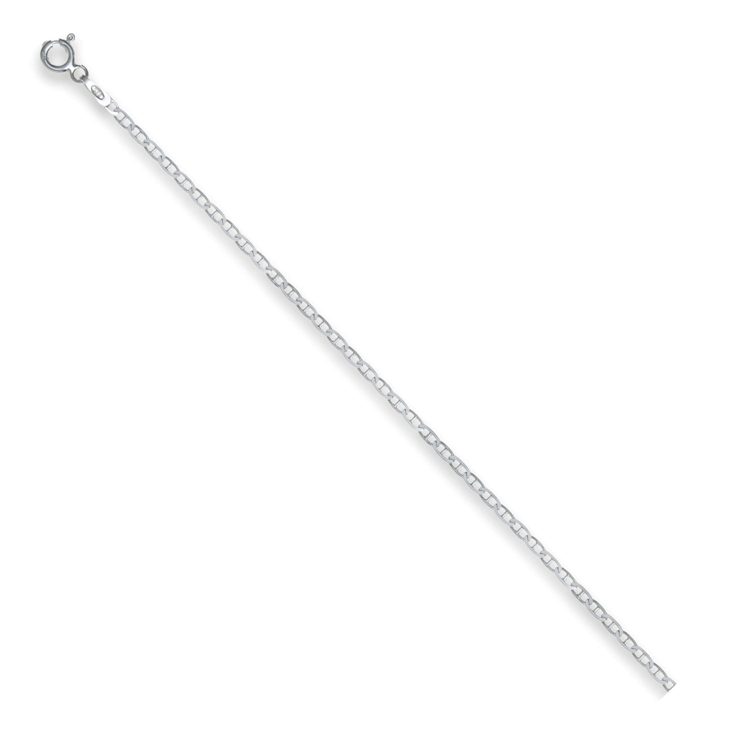 Sterling Silver Polished 1.9mm Flat Mariner Chain, 18"