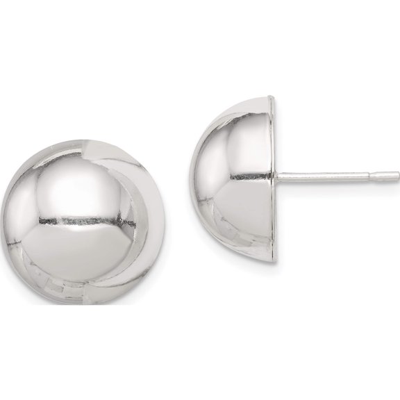 Jewelry by Sweet Pea Sterling Silver Polished 14mm Button Earrings