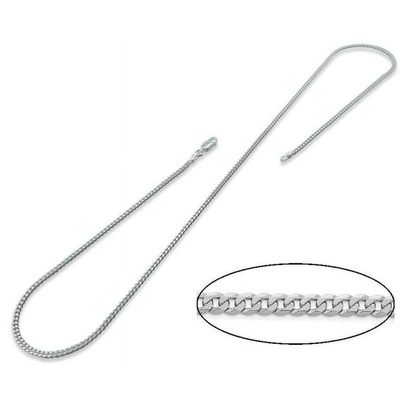 Sterling Silver Polished 2.1mm Curb Chain, 20"