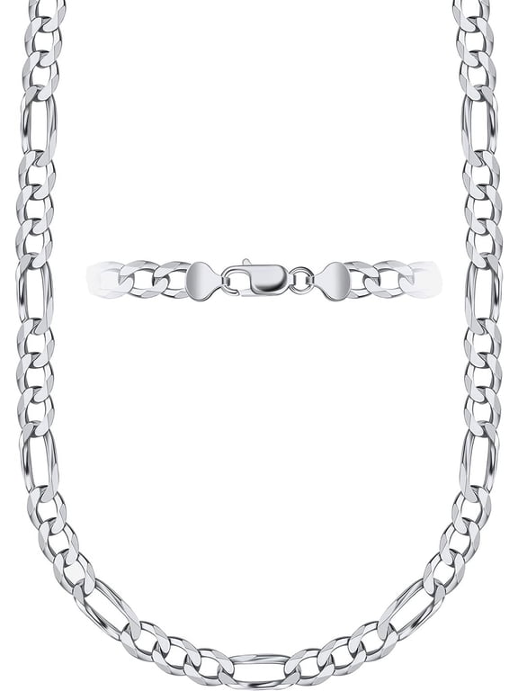 Sterling Silver Polished 2.4mm Figaro Chain, 16"