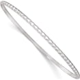 thumbnail image 1 of Sterling Silver Polished 2.5mm Textured Slip-On Bangle Made In India qb1390, 1 of 5