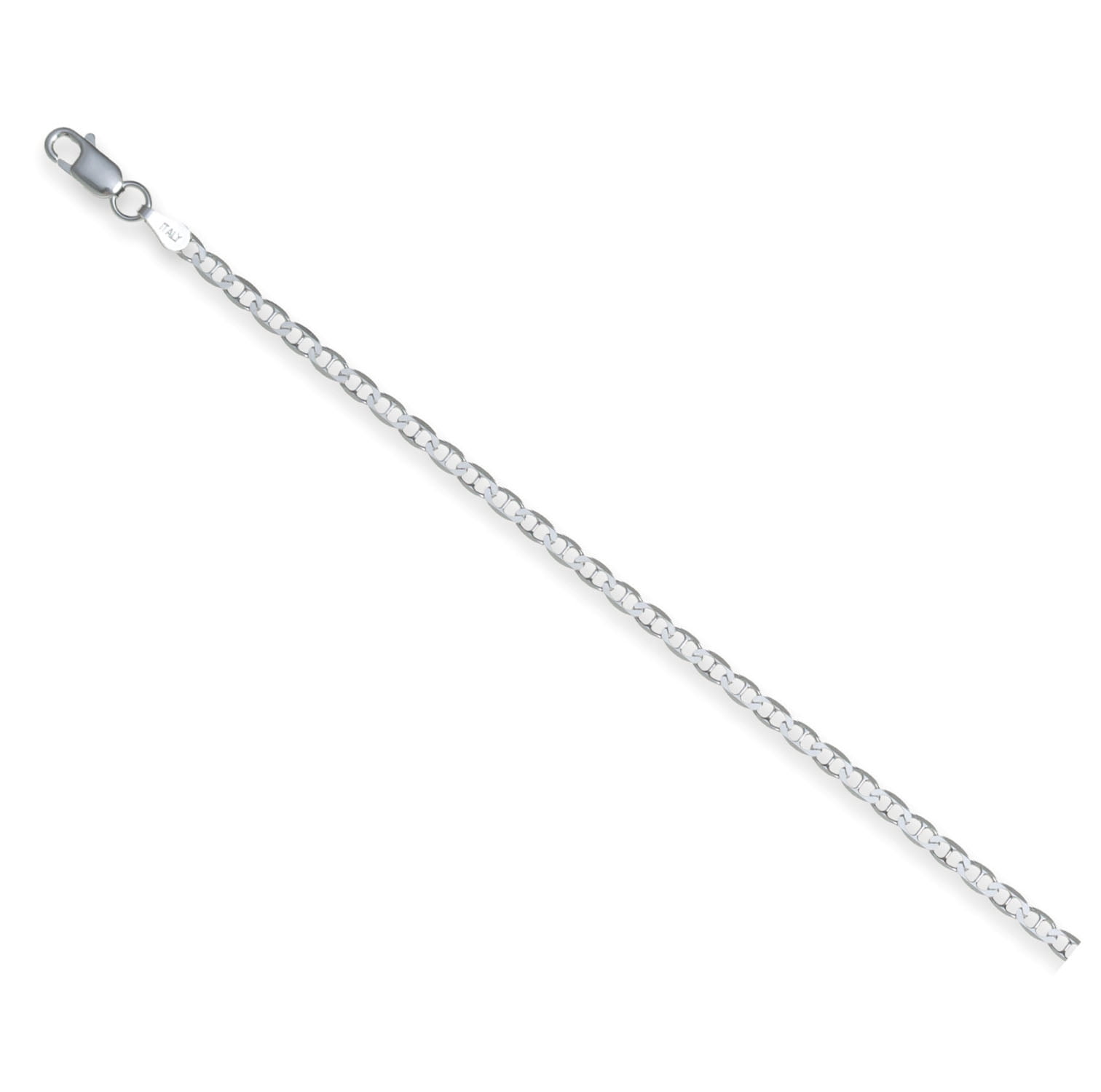 Sterling Silver Polished 2.8mm Flat Mariner Chain, 24"