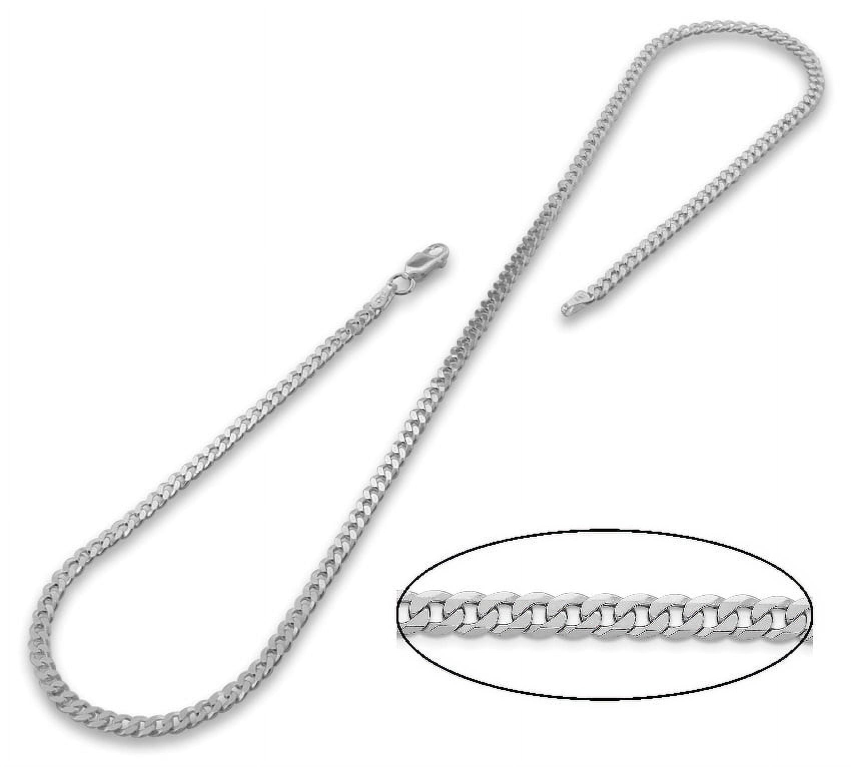 Sterling Silver Polished 3.2mm Curb Chain, 22"