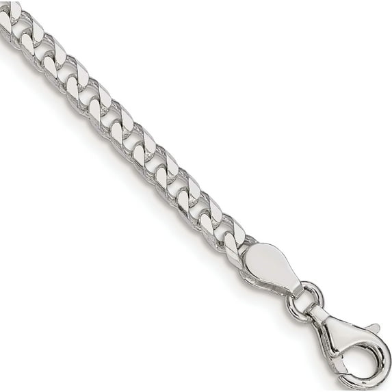 Sterling Silver Polished 3.5mm Curb Chain (7 X 3.5) Made In India qfc151-7
