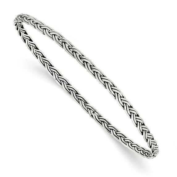 Sterling Silver Polished 3.5mm Slip-on Bangle Bracelet