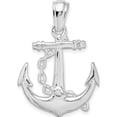 thumbnail image 1 of Sterling Silver Polished 3D Anchor W/Chain Pendant(Length 32.69) - Jbsp, 1 of 5