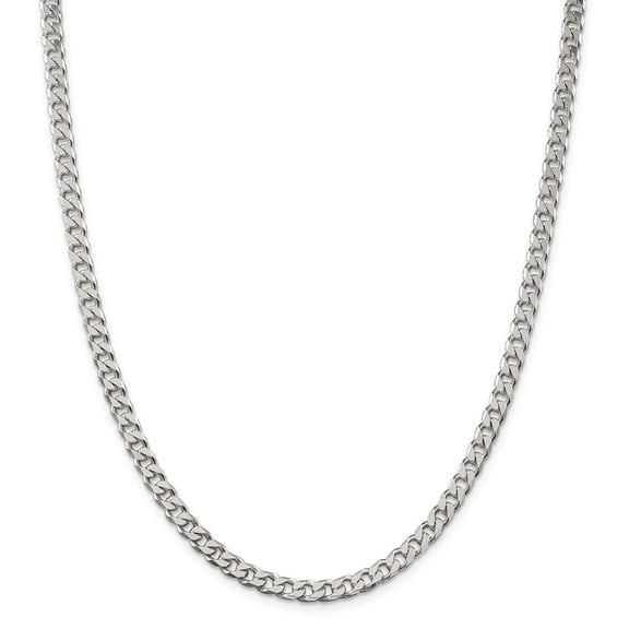 Sterling Silver Polished 4.6mm Curb Chain Bracelet - 9.7 Grams - 8 Inch