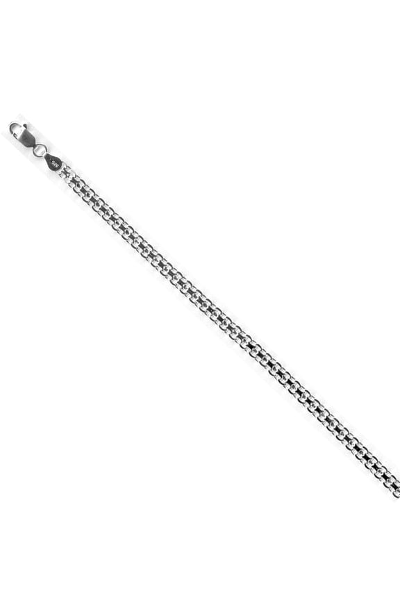 Sterling Silver Polished 4mm Bismark Chain, 18"