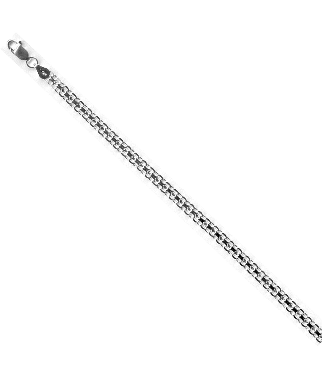 Sterling Silver Polished 4mm Bismark Chain, 22"