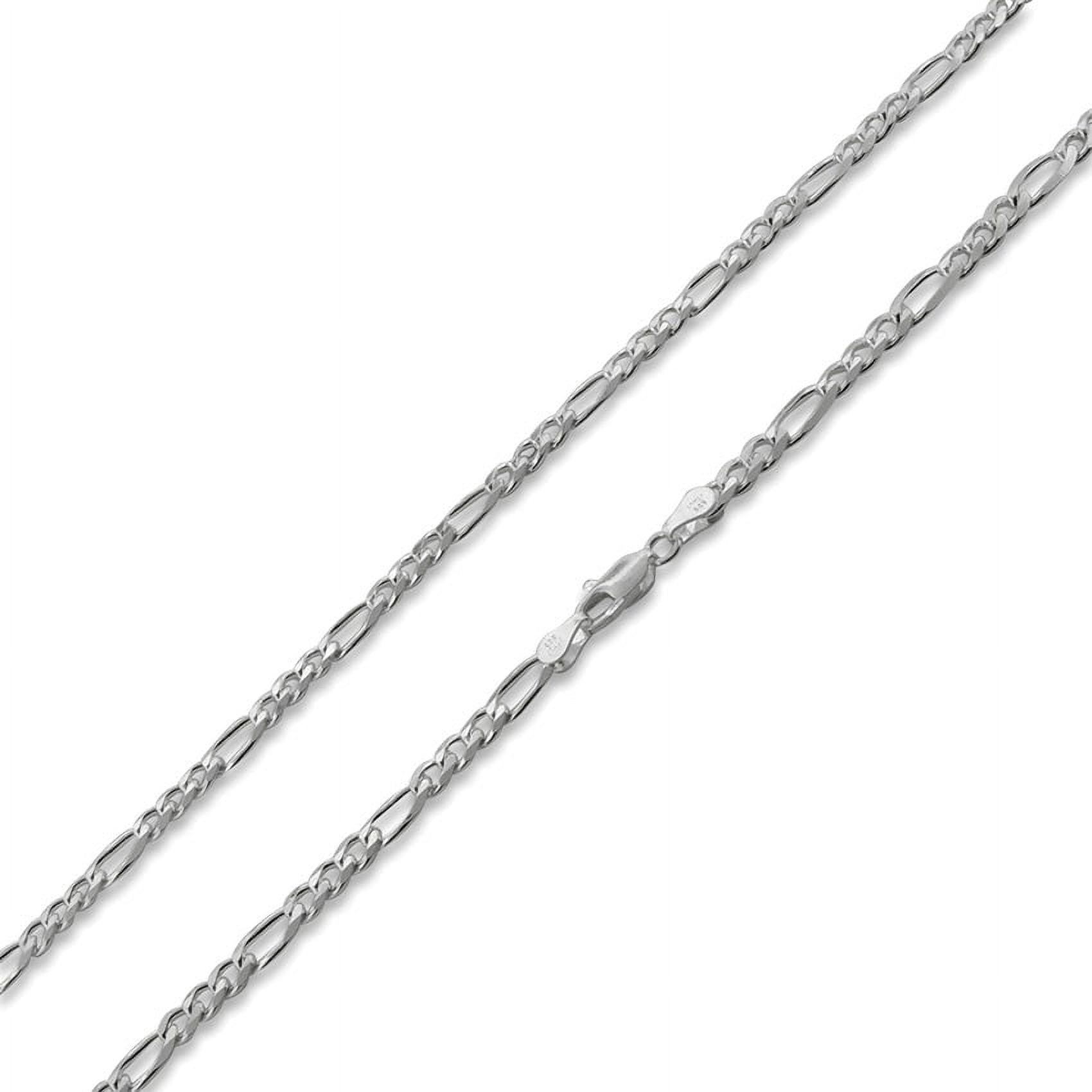 Sterling Silver Polished 7.3mm Figaro Chain, 16"