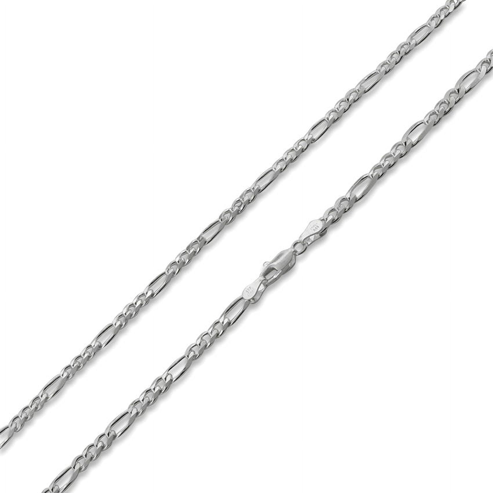 Sterling Silver Polished 7.5mm Figaro Chain, 30"