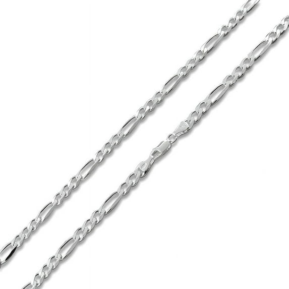 Sterling Silver Polished 7.8mm Figaro Chain, 16"