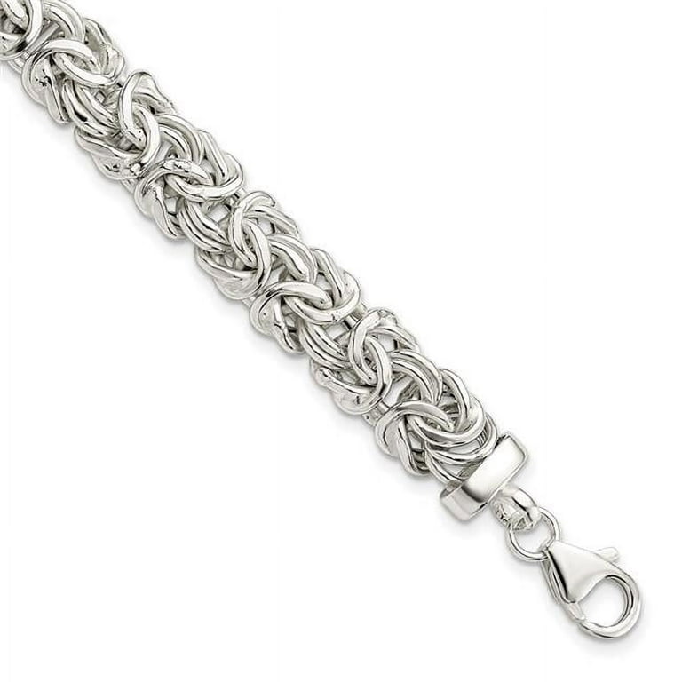 REAL 925 sterling silver charm bracelet chain 17 grams estate 7 1/2 ((C31))