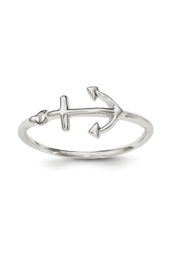 Sterling Silver Polished Anchor Ring