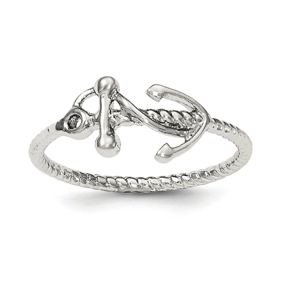 Sterling Silver Polished Anchor Ring