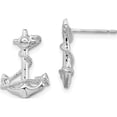 thumbnail image 1 of Sterling Silver Polished Anchor W/Rope Post Earrings (Width 12) (Length 17) - Jbsp, 1 of 5
