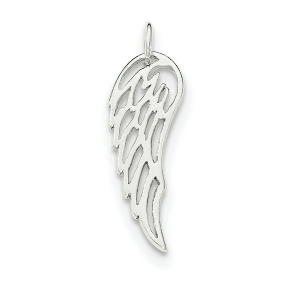 925 Sterling Silver Solid Polished Religious Guardian Angel Wing Charm 27.48x8.43mm Wide Pendant Necklace for Women
