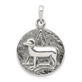 thumbnail image 1 of Sterling Silver Polished Antique Finish Aries Horoscope Zodiac Pendant Charm, 1 of 4