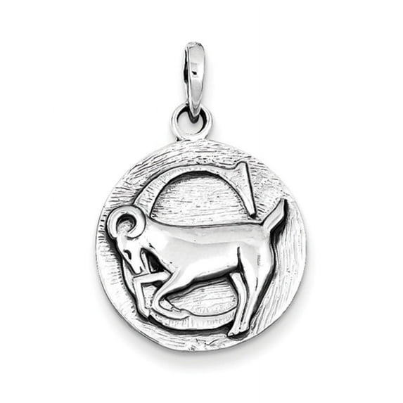 FJC Finejewelers Sterling Silver Polished Antique Finish Capricorn Horoscope Pendant Necklace - Chain Included