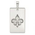 thumbnail image 1 of Sterling Silver Polished & Antiqued Fleur De Lis Rectangle Pendant, 1 of 1
