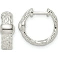 thumbnail image 1 of Sterling Silver Polished Basket Weave Hinged Hoop Earrings (14.45 X 17.25) Made In Thailand qe15955, 1 of 5