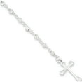 thumbnail image 1 of Sterling Silver Polished Bead Rosary 7.5 Inch Bracelet Made In India qh4697-7.5, 1 of 5
