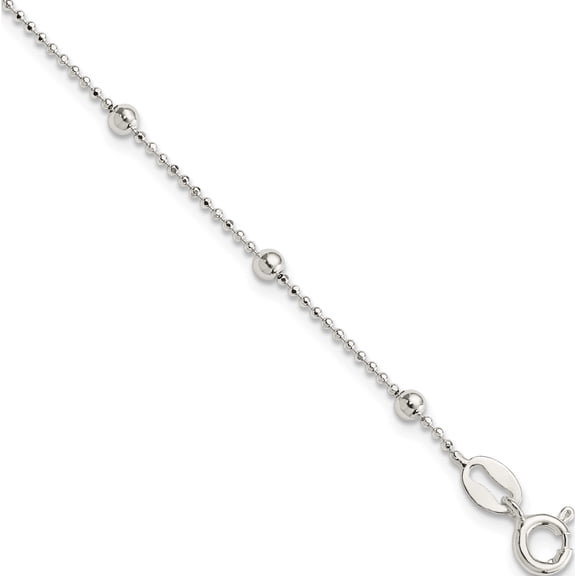 Sterling Silver Polished Beaded Bracelet Made In Italy qh4960-7