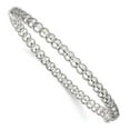 thumbnail image 1 of Sterling Silver Polished Beaded Design 5.00mm Hinged Bangle, 1 of 3