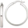 thumbnail image 1 of Sterling Silver Polished Beveled Edge 4mm Hoop Earrings (31.2 X 29) Made In India qe13182, 1 of 6