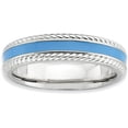 thumbnail image 1 of Sterling Silver Polished Blue Enameled Ring, 1 of 8