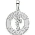 thumbnail image 1 of Sterling Silver Polished Bonaire Circle W/Seahorse Pendant(Length 28.69) - Jbsp, 1 of 5