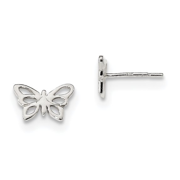 Sterling Silver Polished Butterfly Post Earrings Sterling Silver Earrings