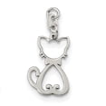 thumbnail image 1 of Sterling Silver Polished Cat Charm QC9307, 1 of 4