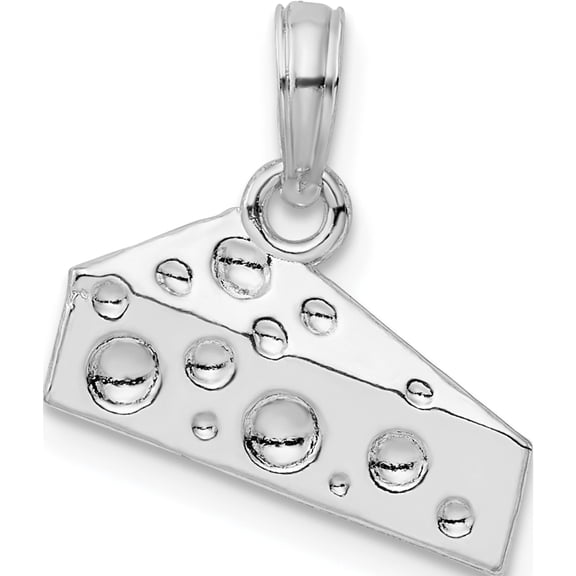 Jewelry by Sweet Pea De-Ani Sterling Silver Rhodium-Plated Polished Cheese Wedge Pendant