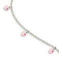 thumbnail image 1 of Sterling Silver Polished Mini Enameled Heart Bracelet - 6 Inch - Measures 10.25mm Wide, 1 of 2