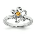 thumbnail image 1 of Sterling Silver Polished Citrine Flower Ring, 1 of 5