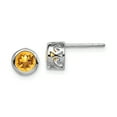thumbnail image 1 of Sterling Silver Polished Citrine Round Post Earrings Sterling Silver Earrings, 1 of 1