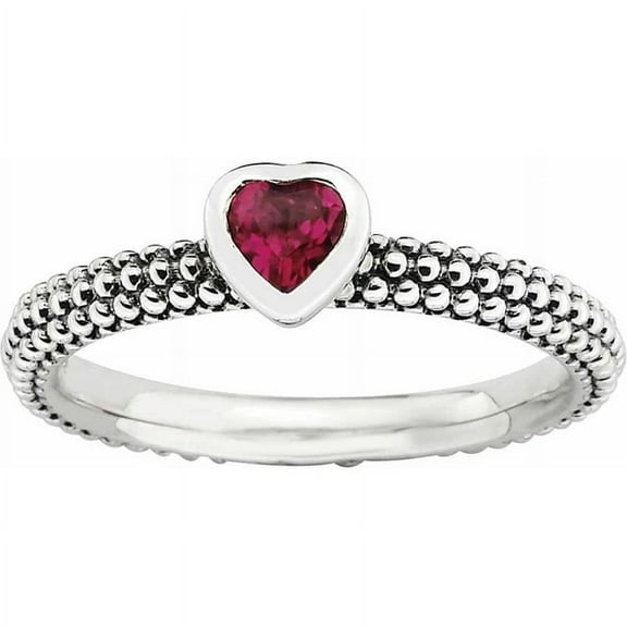 Sterling Silver Polished Cr.R Heart Ring