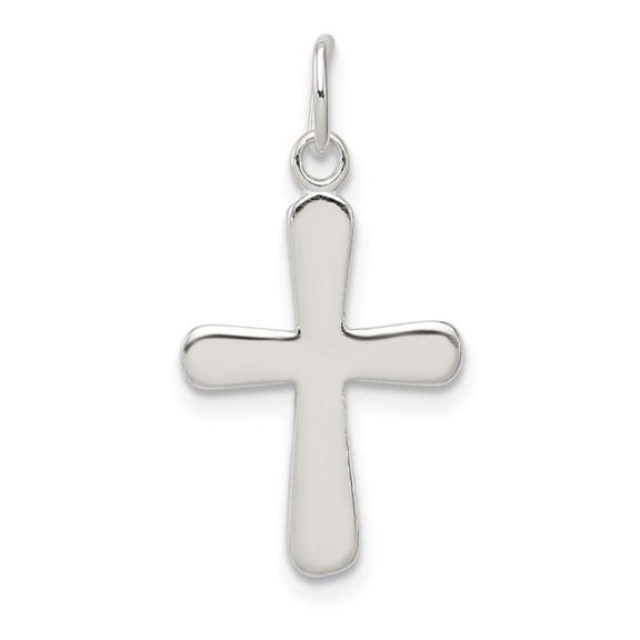 925 Sterling Silver Polished Religious Faith Cross Charm 22x12mm Wide Pendant Necklace for Women