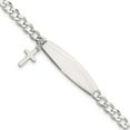 thumbnail image 1 of Sterling Silver Polished Cross Dangle Id Children's Bracelet (Width 7.35) (Length 6) - Jbsp, 1 of 5