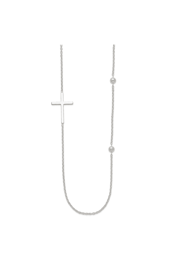 925 Sterling Silver Fancy Lobster Closure Polished Religious Faith Cross Necklace 18 Inch Pendant Necklace for Women