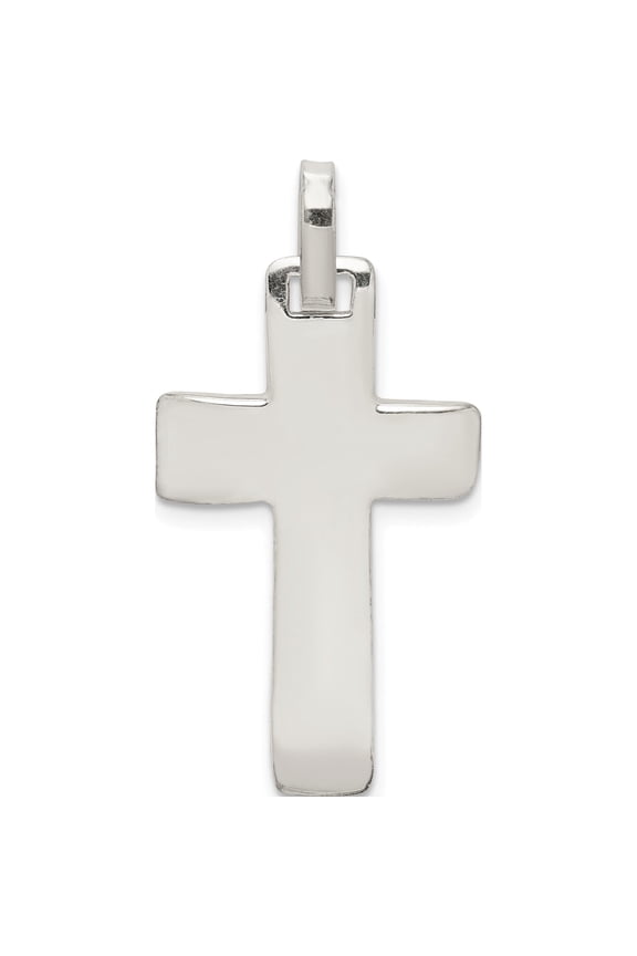 Sterling Silver Polished Cross Pendant Engravable Material Primary Glistening Delicate Sparkle-worthy Ideal for collectors and jewelry lovers