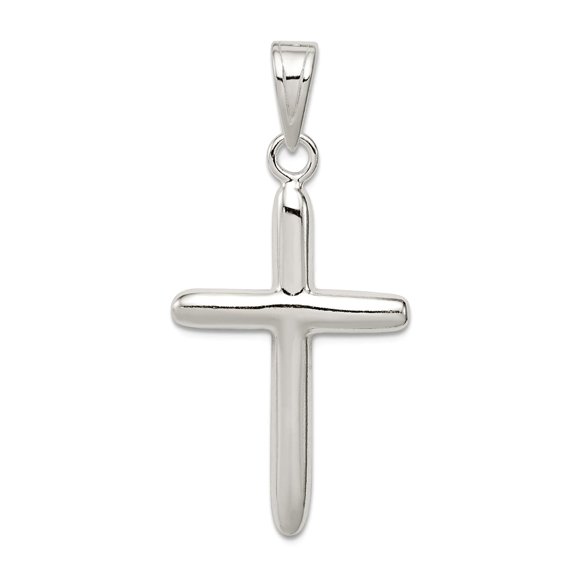 925 Sterling Silver Polished Religious Faith Cross Pendant Necklace 39x19mm Wide Pendant for Women