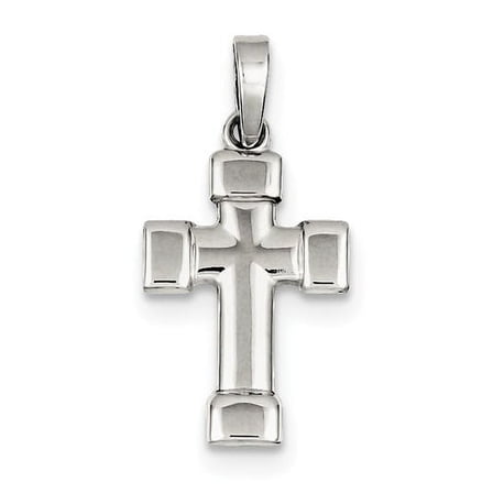 925 Sterling Silver Solid Polished Religious Faith Cross Pendant Necklace 24x15mm Wide Pendant for Women