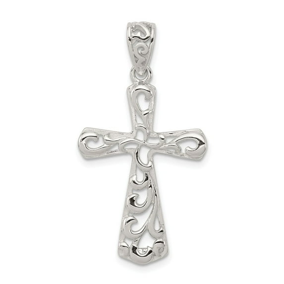 Sterling Silver Polished Cross Pendant
