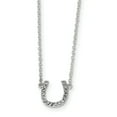 thumbnail image 1 of Sterling Silver Polished Cubic Zirconia Horseshoe with 1 inch ext Necklace, 1 of 3