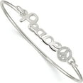 thumbnail image 1 of Sterling Silver Polished Cz Peace With Sign Bangle Made In China qb933, 1 of 5