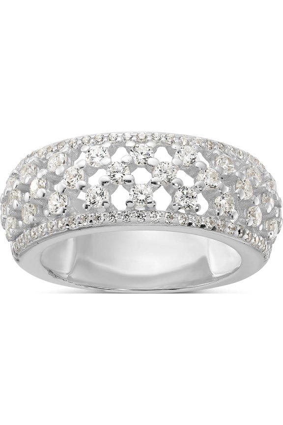 Sterling Silver Polished CZ Ring