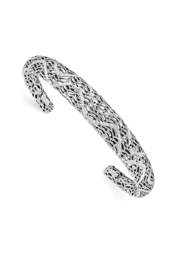 Sterling Silver Polished D/C Bangle