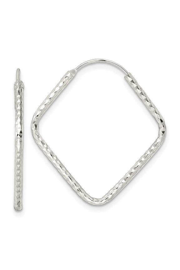 Sterling Silver Polished D/C Endless Hoop Earrings